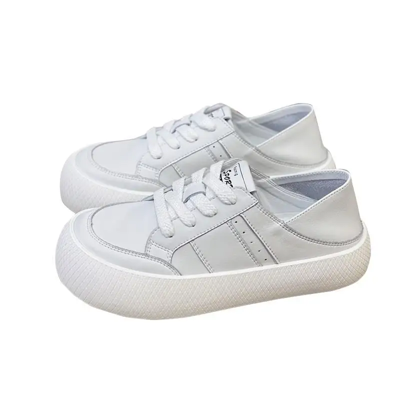 

QWEEK White Sneakers Women Platform Flat Casual Canvas Sports Tennis Shoes Rubber Sole Running Vulcanize Spring Autumn Basket