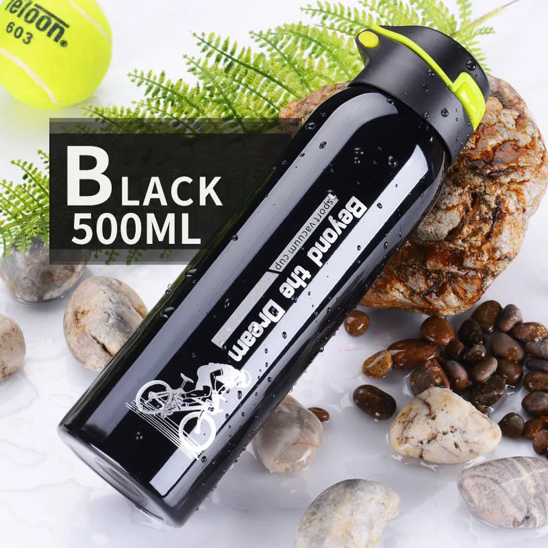 

Bike Mountain Outdoor Bicycle Water Warm-keeping Cup Steel 500ML Double Kettle Jug Stainless Riding Bike Sports Bottle Thermos B