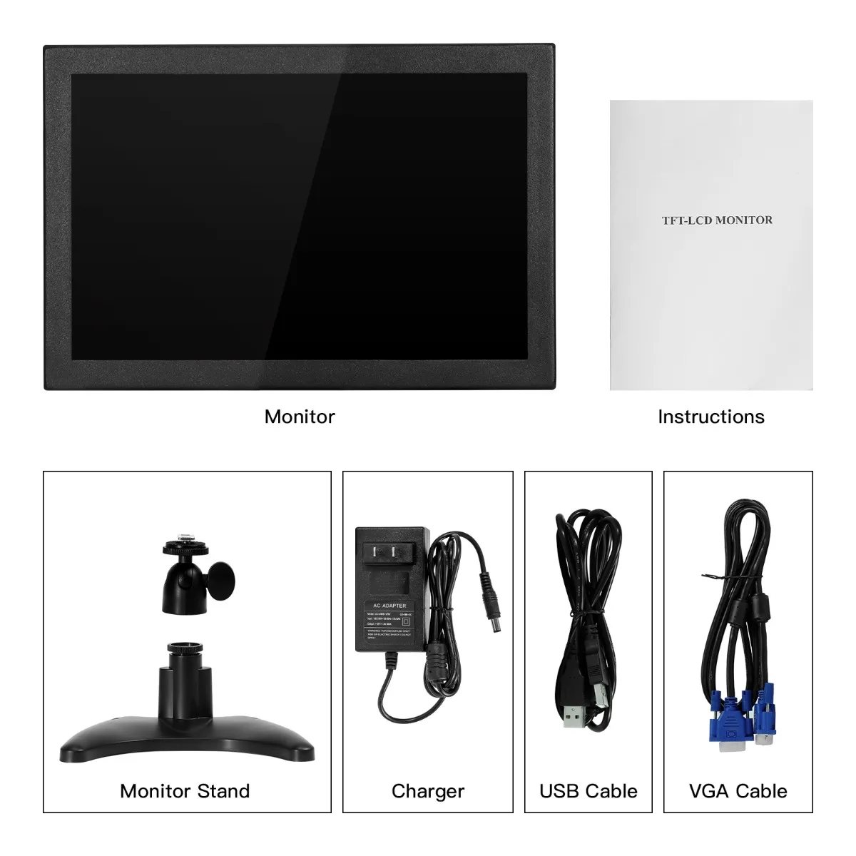 Цветной экран 10 1 дюйма TFT-LCD Monitor 1280*800 с AV1 VGA HDMI BNC USB входом Built-in Speaker | Электронные