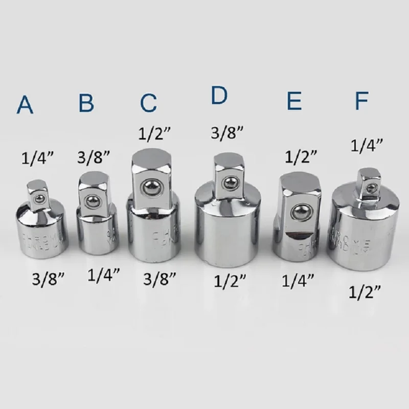 

1pc Ratchet Wrench Socket Converter Head Sleeve Adapter 1/2 Big Fly To 3/8 Fly To 1/4 Steel To 1/4 To 1/2 To 3/8