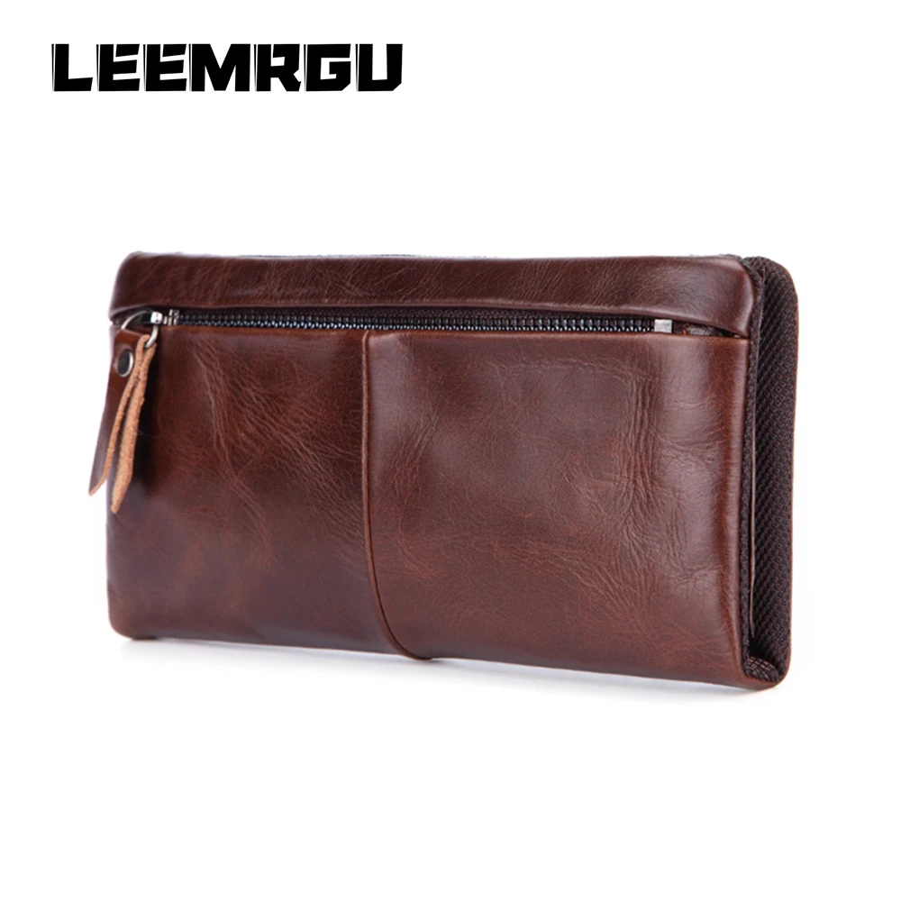 Мужской длинный большой кошелек на молнии Кошелек для монет бизнес Ретро паспорт