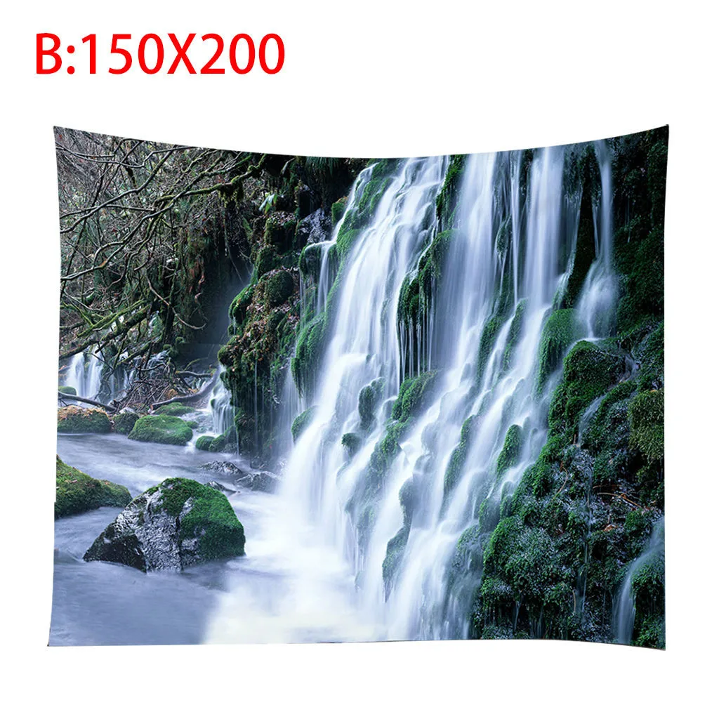 3D пляжное полотенце настенный гобелен пейзаж водопад красивый лесной поток