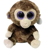 15cm ty beanie boos big eyes brown monkey plushie cute stuffed animal toys super soft bedside doll decor child birthday gift