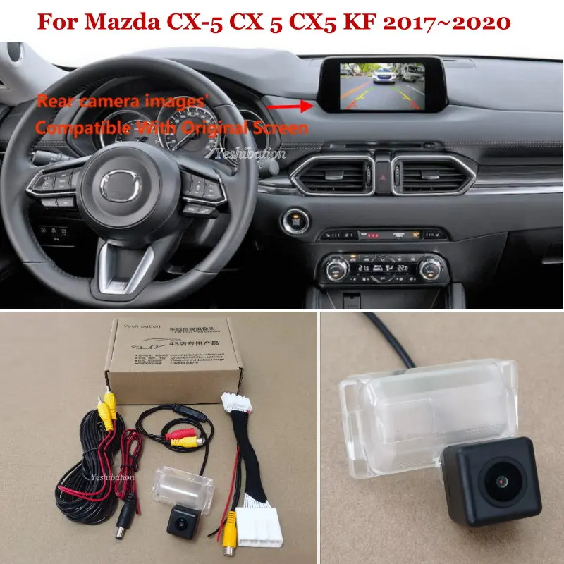 

Автомобильная камера заднего вида для Mazda CX-5 CX 5 CX5 KF 2017 ~ 2020-комплекты резервных задних камер RCA и оригинальный совместимый экран