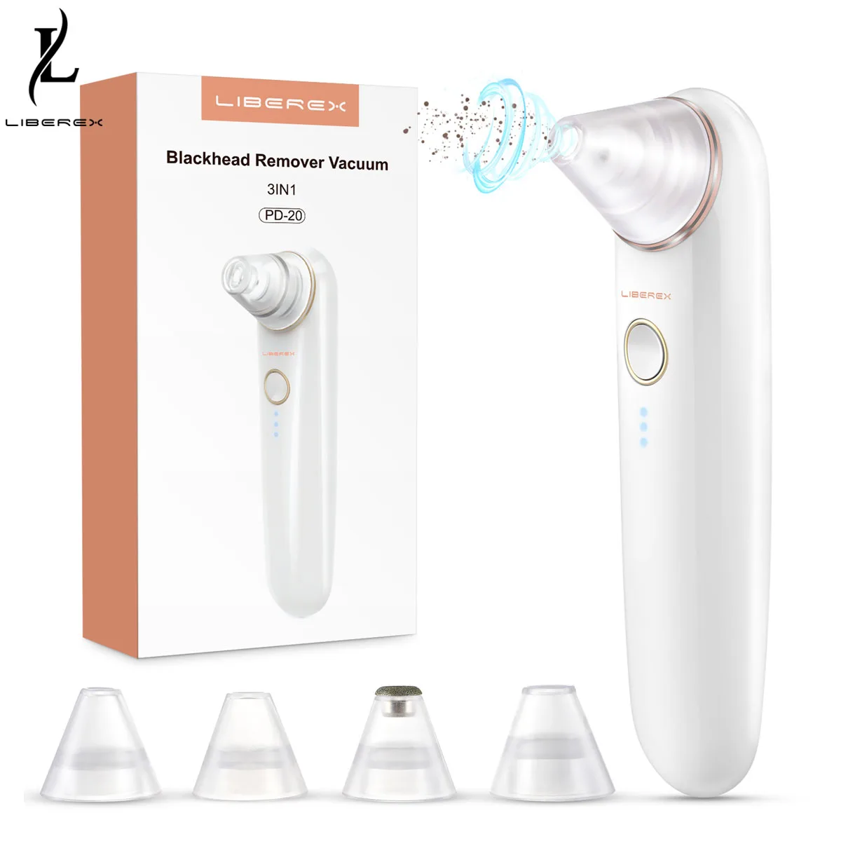 

Liberex Electric Facial Pore Cleaner Blackhead Whitehead Removal Vacuum Face Deep Cleaning Nose T Zone Facial Clean Skin Tool