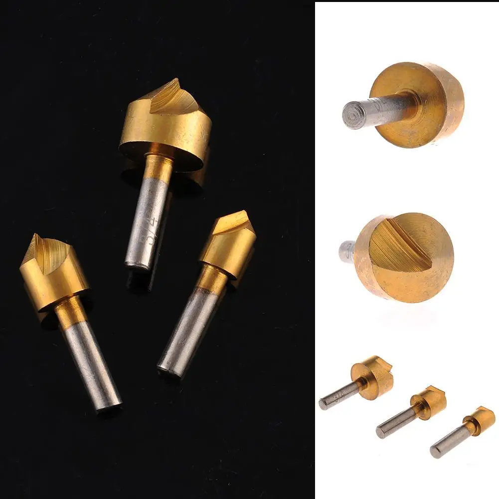3 шт. набор зенкеров 1/4 ''шестигранный хвостовик HSS 5 Концевая фреза 90 градусов