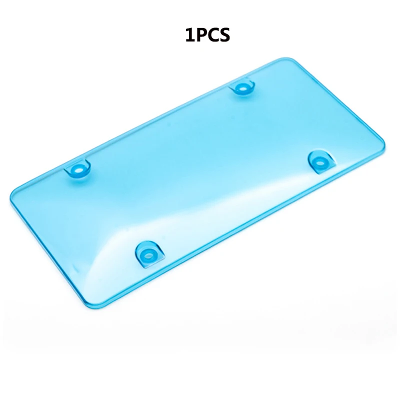 1X Blue transparent Рамка для номерного знака из черного углеродного волокна/прозрачная Защитная крышка для номерного знака для переднего заднего кронштейна автомобильные аксессуары - Цвет: 1X Blue transparent
