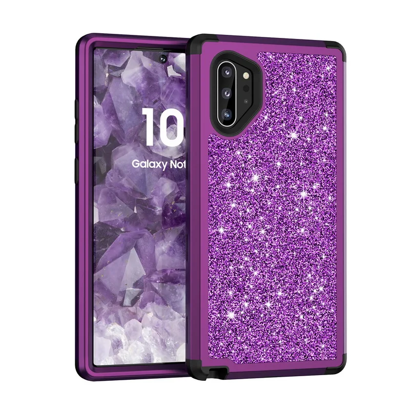 Роскошный блестящий противоударный чехол для телефона samsung Galaxy Note 10 Plus 9 S10 S9 Plus Броня гибридная 3 в 1 жесткий чехол