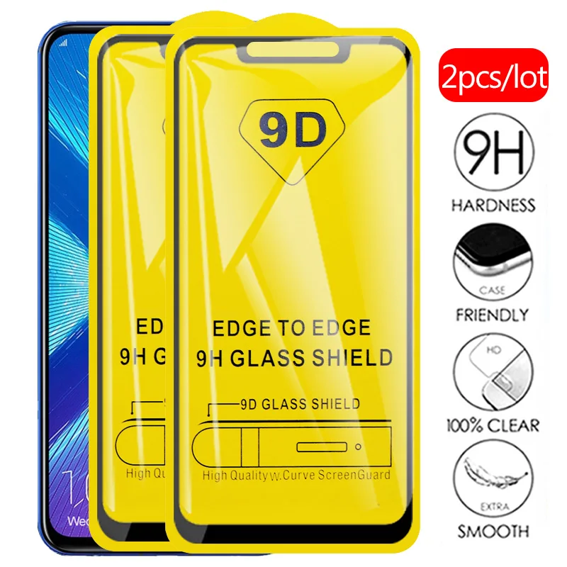 Защитное стекло 9D для honor 8x 8s 8c 8a 2 шт.|Защитные стёкла и плёнки телефонов| |