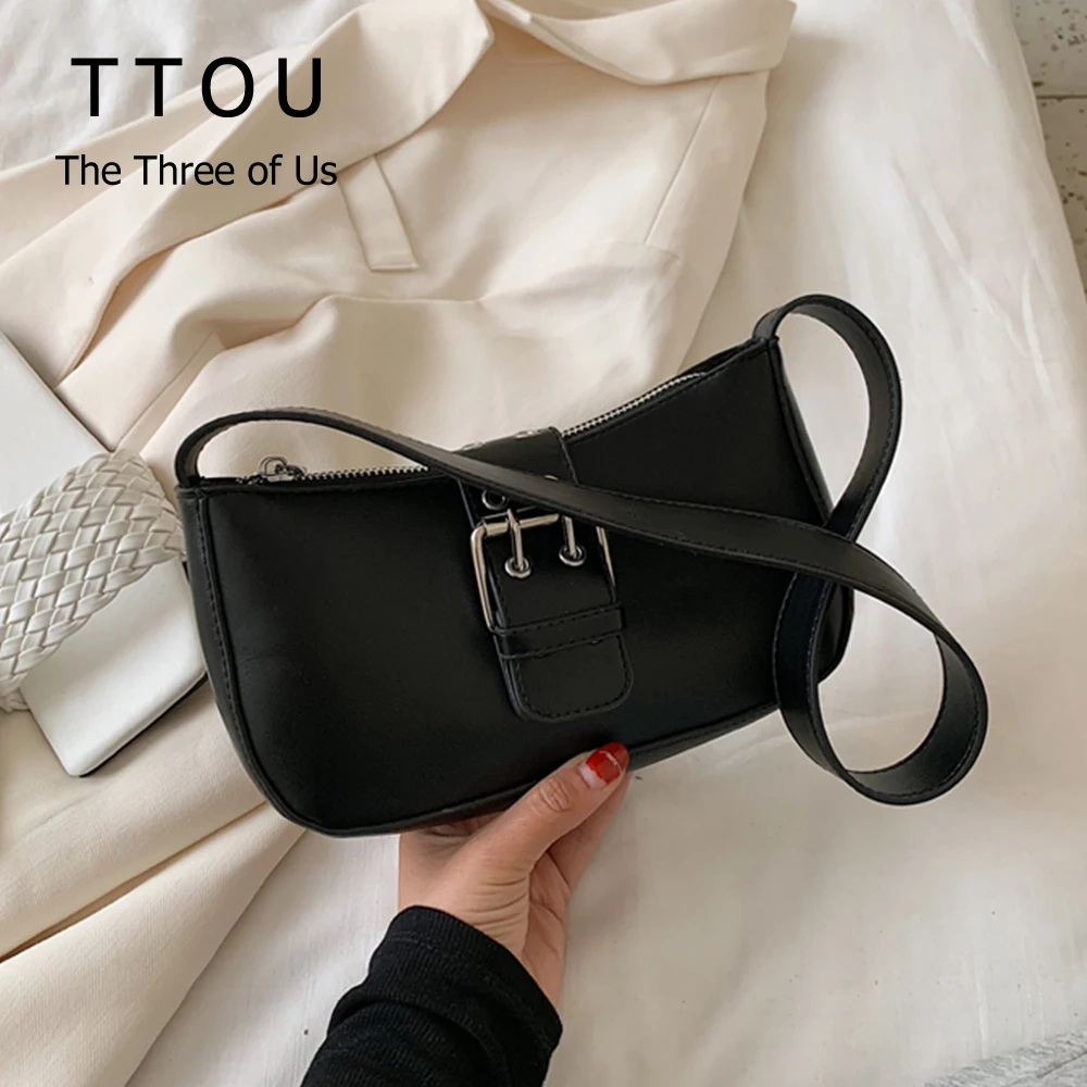 

Винтажные дизайнерские женские маленькие сумки на плечо, одноцветные женские Сумки из искусственной кожи, французские элегантные женские ...