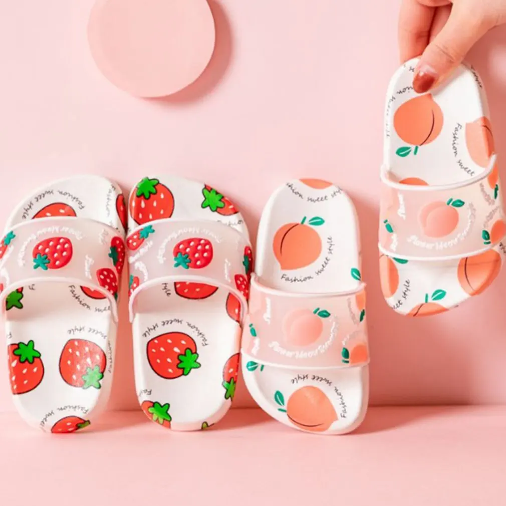 

New 2021 Children's Slipper Baby Girls Slipper Infant Girl Troddler Shoe For Summer Fruit Jelly Parent-child Woman Slipper Shoe