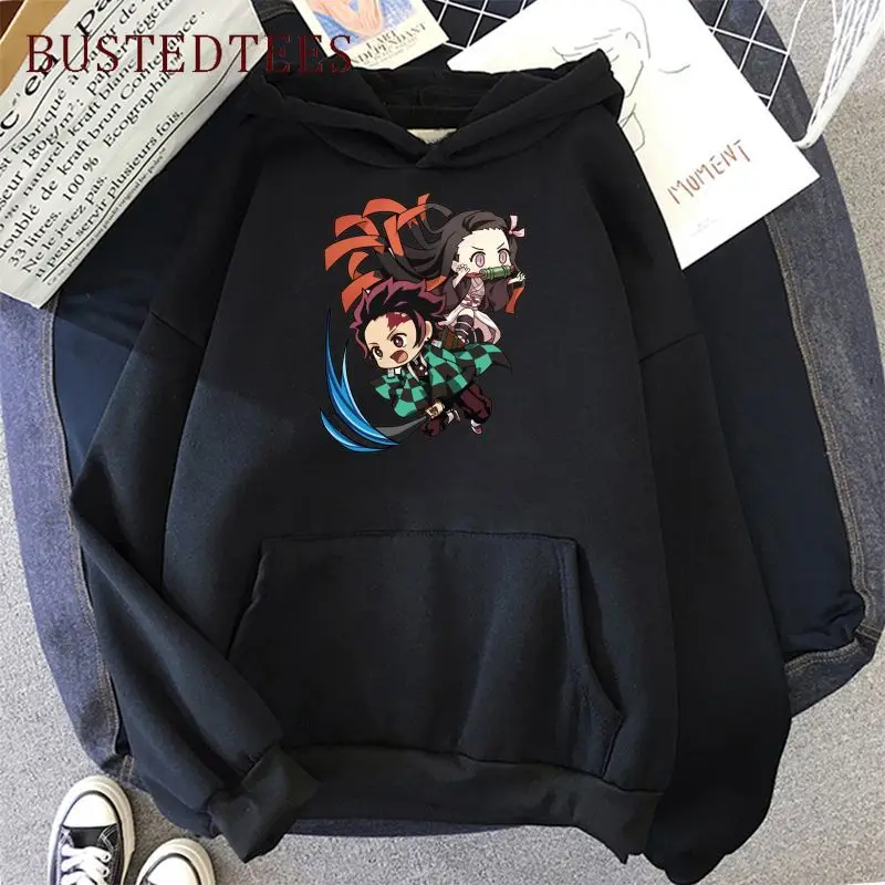 

Demon Slayer Kimetsu No Yaiba Anime Tanjiro Kamado Women's Oversize Hoodie Long Sleeve Streetwear Hoodies Harajuku Female/Male