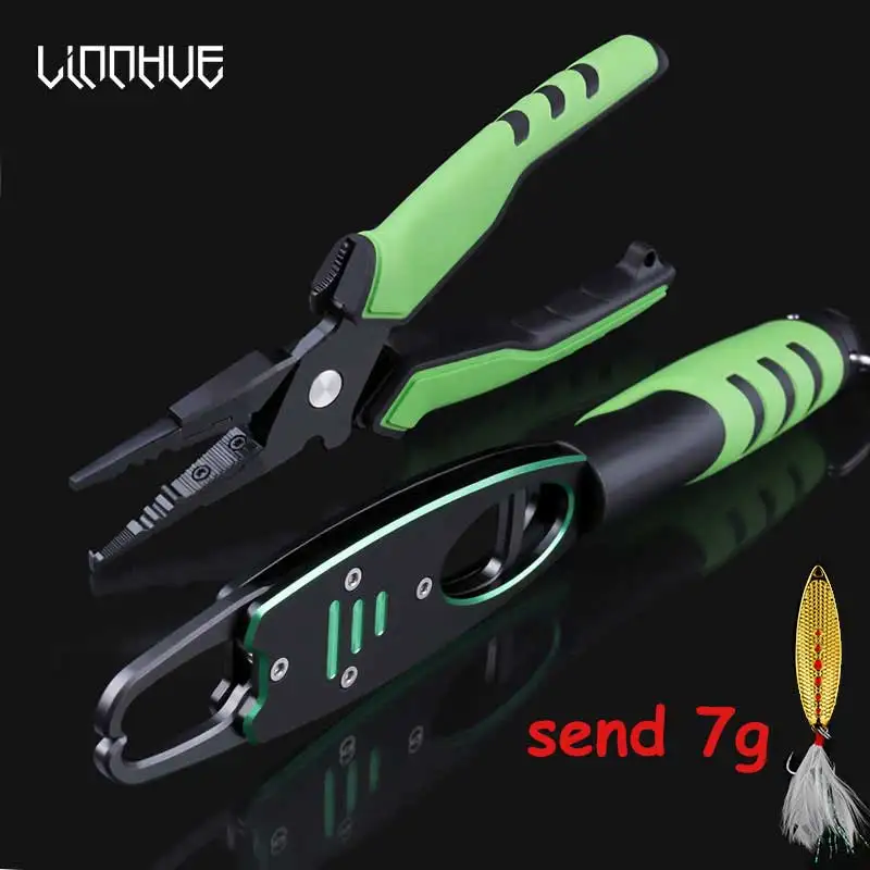 LINNHUE New Aluminum Alloy Fishing Pliers Grip Set Split Ring Cutters Line Hook Recover Fishing Tackle High Quality Fishing Tool