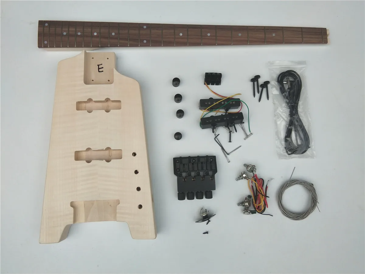 Полуфабрикаты Безголовый электрическая бас гитара корпус из красного дерева с