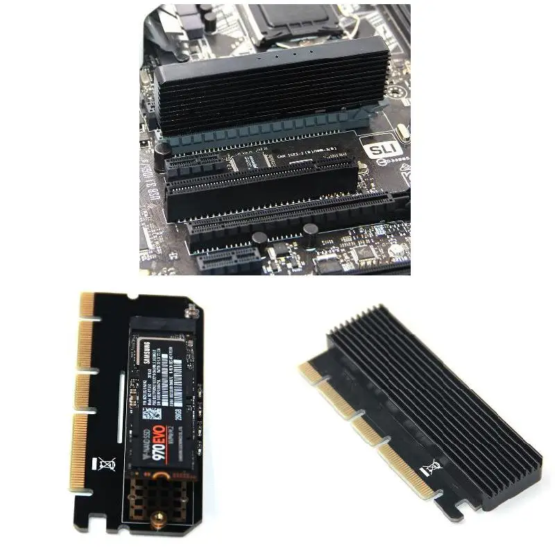 NVME адаптер M.2 к PCIE3.0 полный скорость x16x8x4 карты расширения MKEY Полный алюминиевый