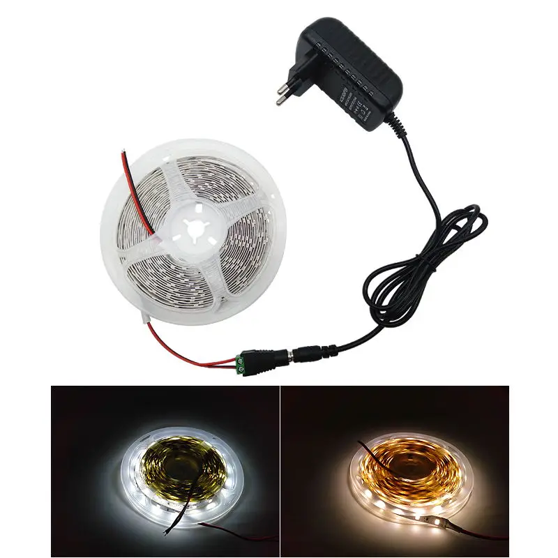

5m White LED Strip SMD 5050 Warm White/Cold White Flexible LED Strip DC 12V 2835 LED Tape Light No Waterproof 60leds/M