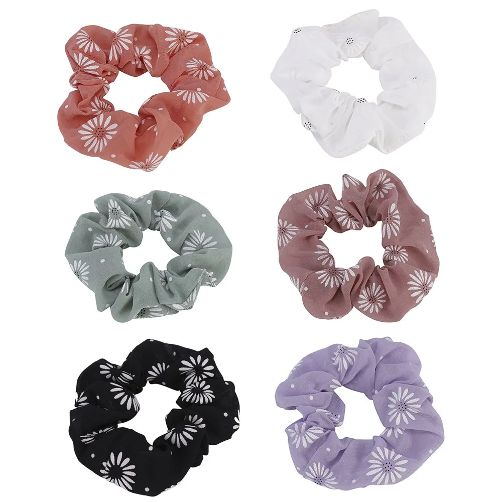 

Vintage Sunflower Stretch Headband Scrunchies Women Elastic Hair Bands Girls Hair Ties Striped Hair Accessories