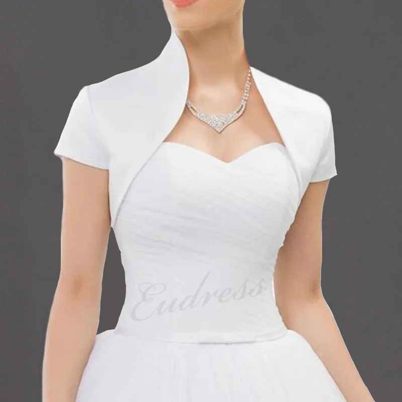Красные вечерние накидки с коротким рукавом Свадебные накидки атласные болеро куртки для невесты Вечерние накидки