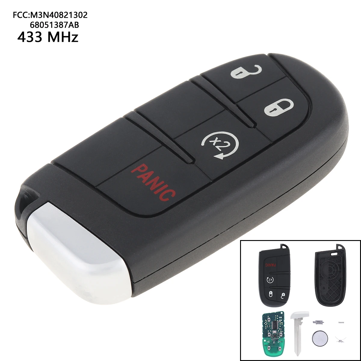 4 кнопки 433 МГц бесключевая дистанционная автоклавиша Fob передатчик Push Start Fobik
