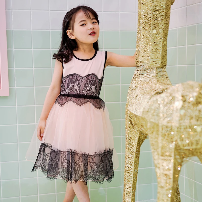 Pettigirl летнее платье принцессы для девочек с цветочным кружевом элегантная