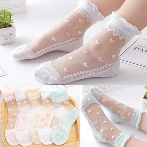 5 Pairs/Lot Girls Socks Summer Breathable Children Short Ankle Socks
For 1-12 Years Kids Soft Cotton Lace Princess Mesh Socks