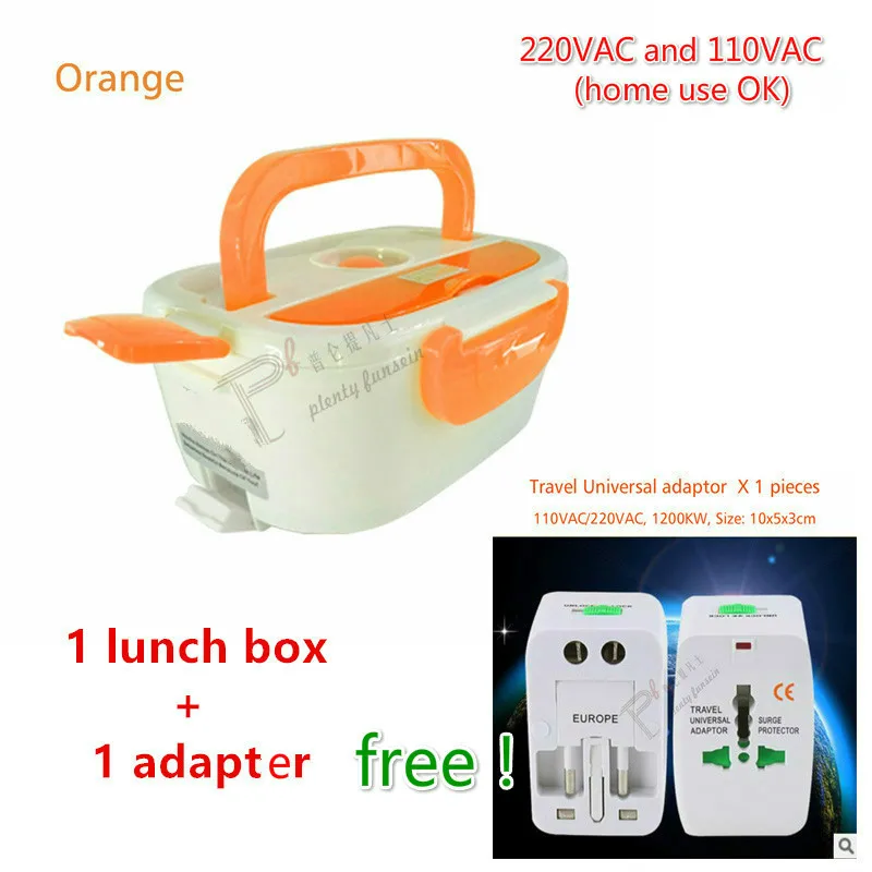 220&110VAC/12VDC cute 4 Buckles Cooking PTC Electric Heating Lunch Box Set Portable Food-Grade Container Warmer food thermal