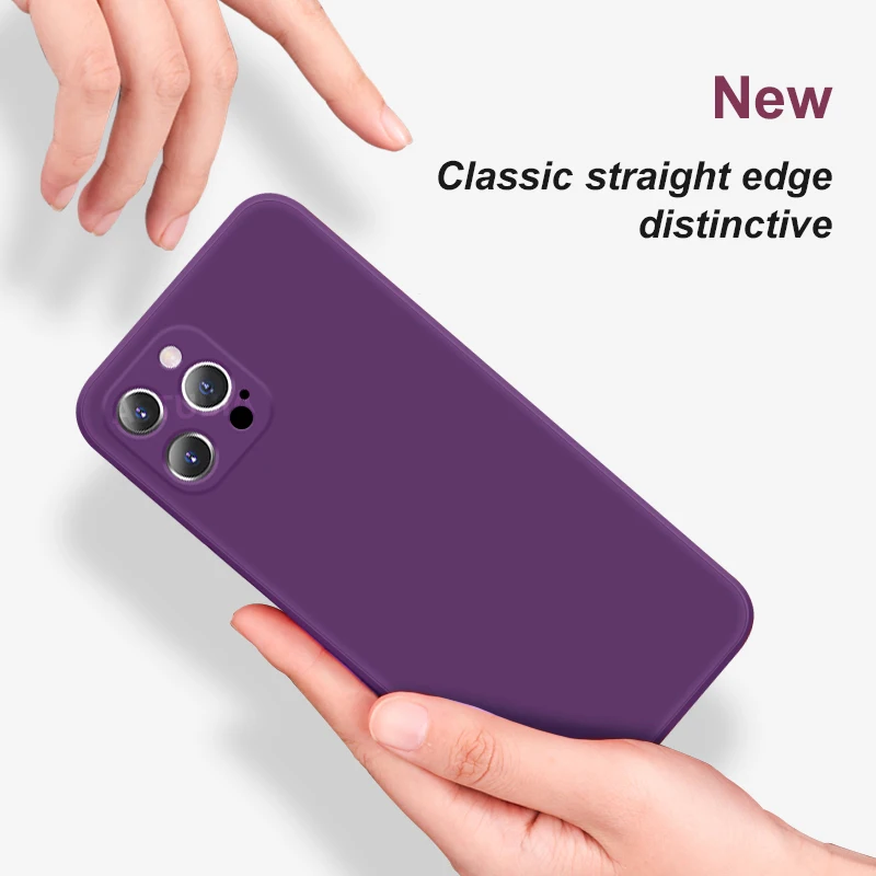 Sumgo 2021 Square Liquid Silicone Case For iPhone 13 12 11 Pro Max Mini XS X XR 7 8 Plus SE 2020 Full Lens Protection Cover