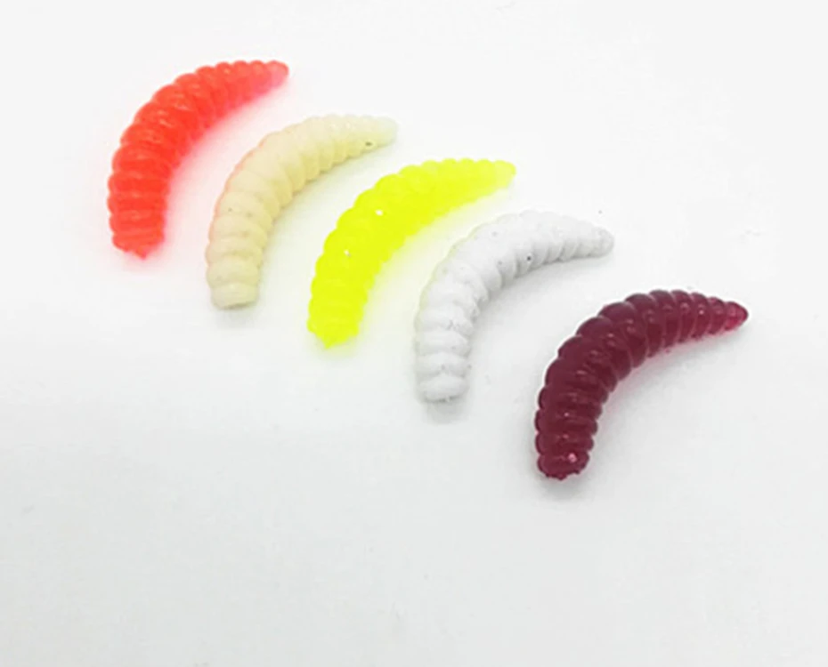 

YINGTOUMAN 1PCS/LOT 1 g 2 cm Artificial Bait Multi Color Softy Bread Worm Fishing Lure for Lake River Reservoir Pond Fishing