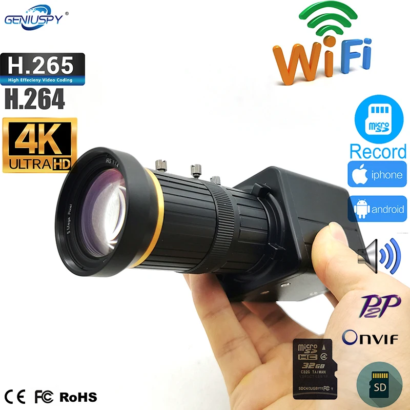 Беспроводная Wi-Fi мини-камера, 8 Мп, 4K, 32 ГБ