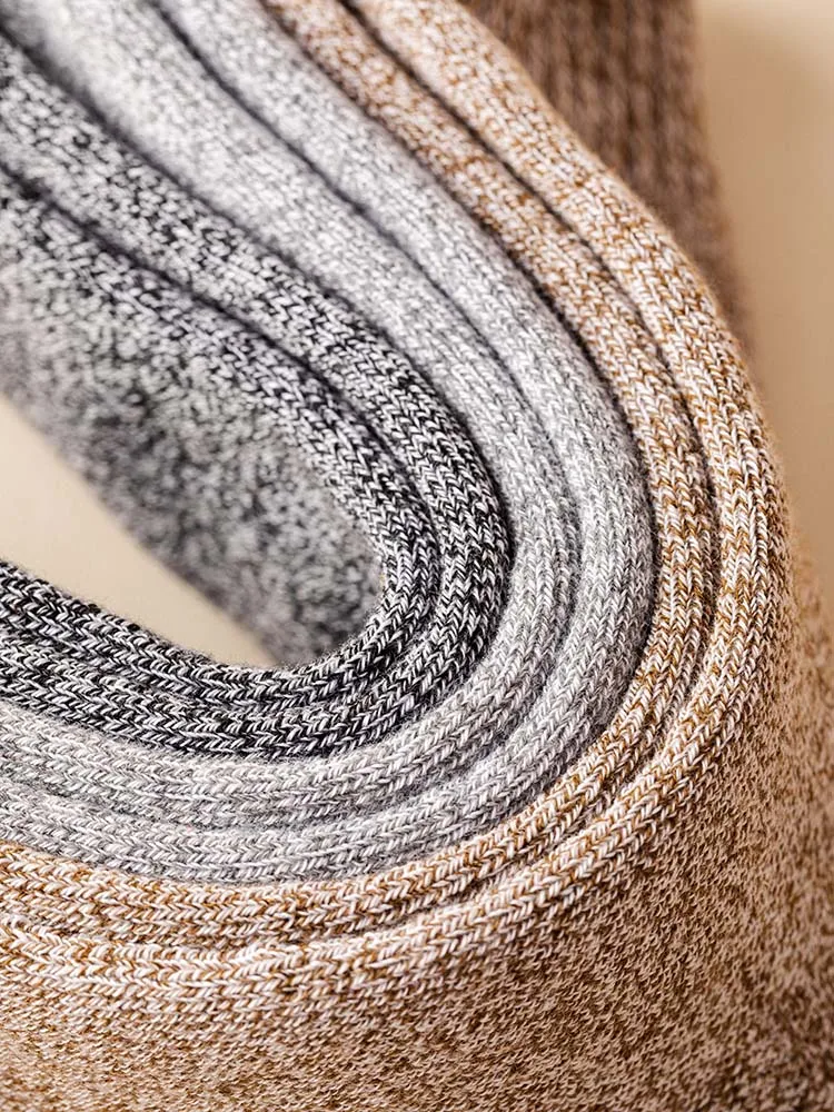 Winter Men's Thick Warm Cotton Socks Harajuku Retro Business Casual Socks 5 Pair