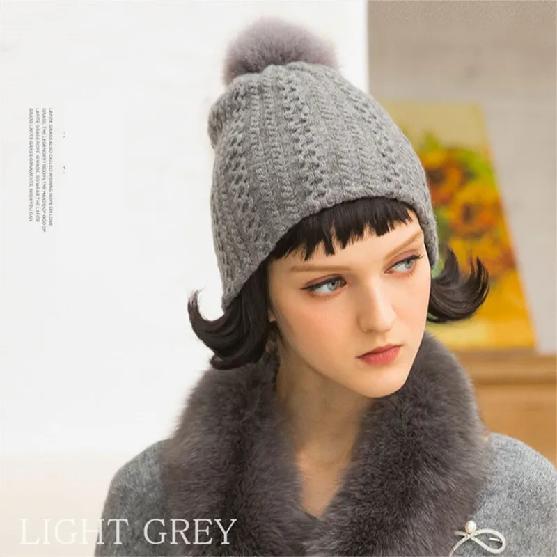 Xthree Женская кашемировая шапка двойного назначения зимняя для детей с помпоном из