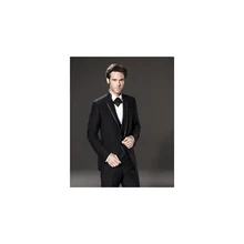 Blazer ajustado de 3 piezas para hombre, traje negro con diseño de solapa de muesca, a la medida, informal, a la moda, 2022 (1)