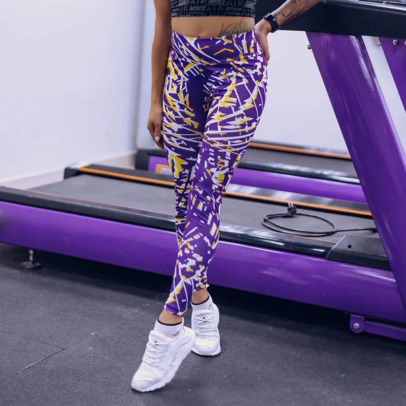 2 цвета Леггинсы пуш-ап женские полосатые брюки с принтом леггинсы Femme высокая