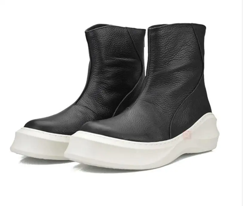 Men Autumn winter new fashion single boots zip business dress shoes high top formen 2 colour |