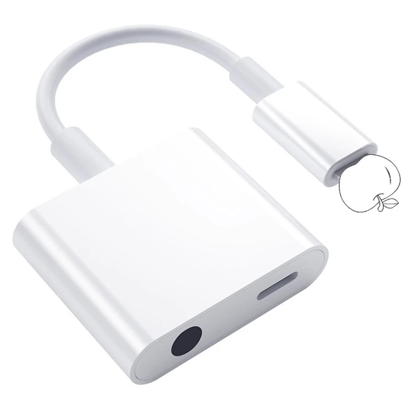 Адаптер 2 в 1 для быстрой зарядки iPhone 8 3 5 мм + контактов|Компьютерные кабели и