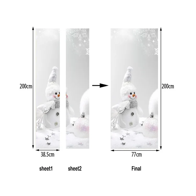 Наклейка на дверь с изображением снеговика Рождественского фестиваля|Дверные