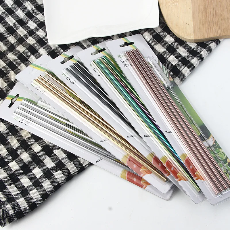 4pcs Metal Straw Set Reusable 304 Stainless Steel Drinking Eco-Friendly Rainbow For Mugs 20/30oz |