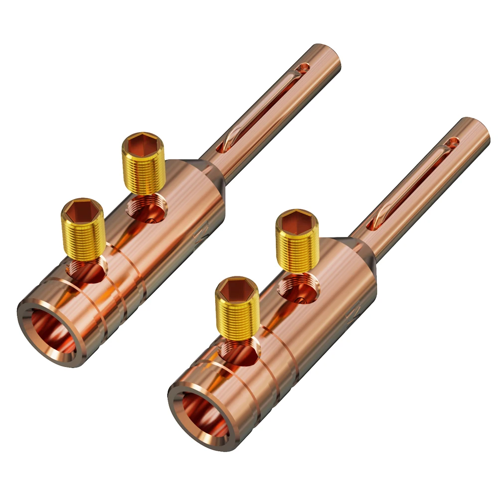 Monosaudio Lautsprecher-Anschluss aus reinem Kupfer, Bananenstecker, hochwertiger, vergoldeter/rhodinierter Adapter-Klemmenanschluss, 4 Stück – Detail 6