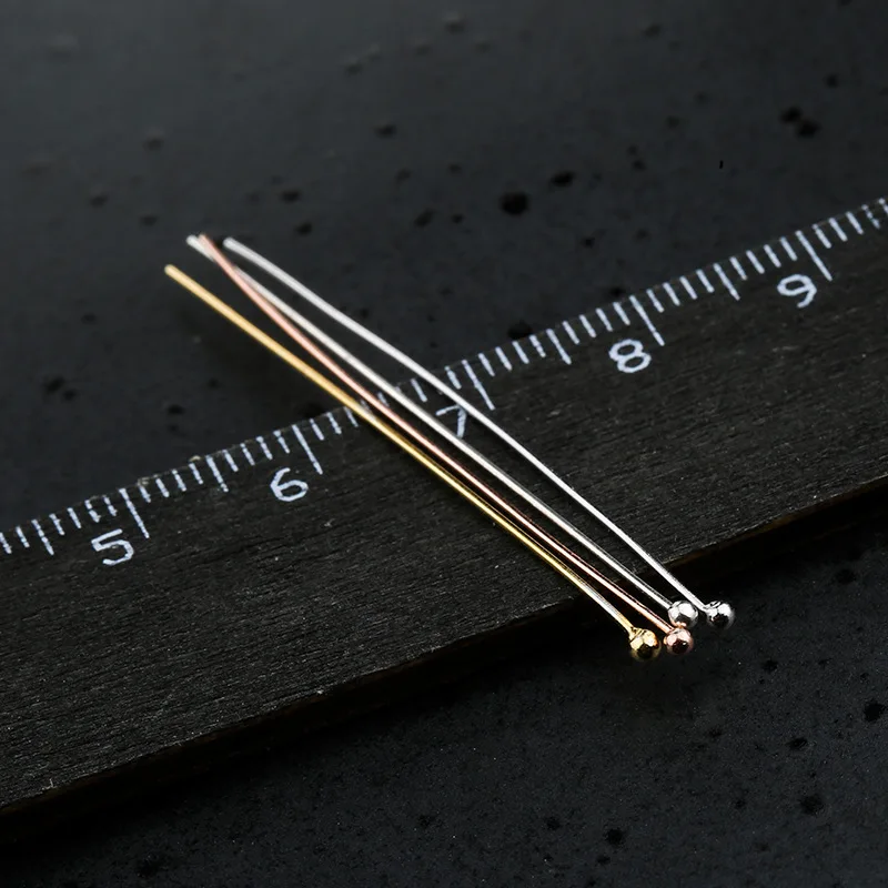 Круглые булавки с шариками из серебра 925 пробы 5 шт./лот длина 20 25 30 35 40 45 мм иглы для