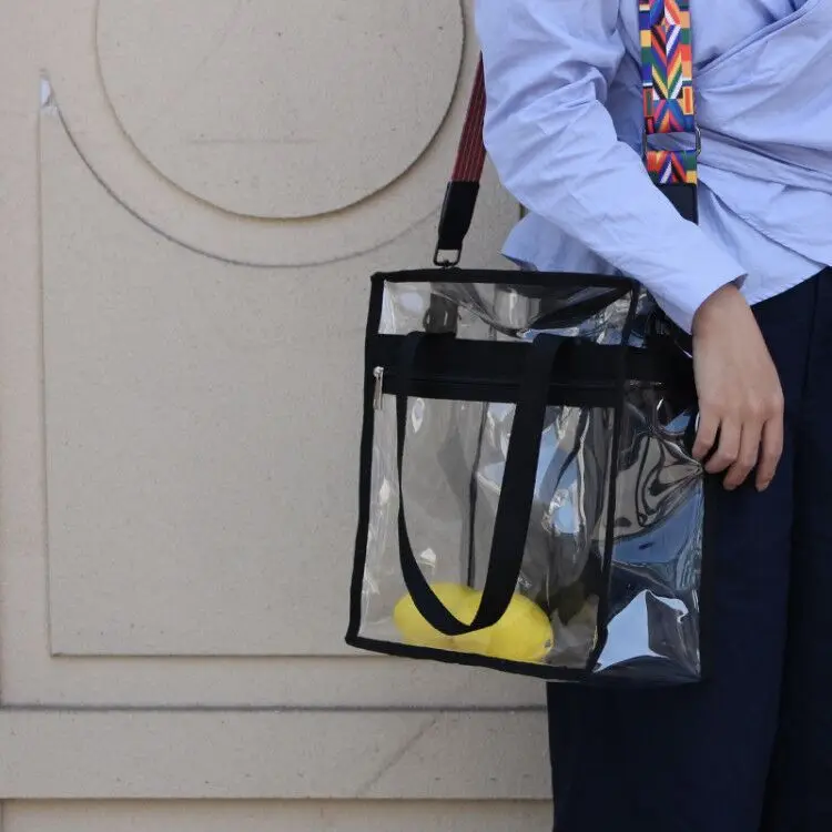 

Clear Tote Bag Stadium Approved, Adjustable Shoulder Strap and Zippered Top, Stadium Security Travel & Gym Clear Bag,