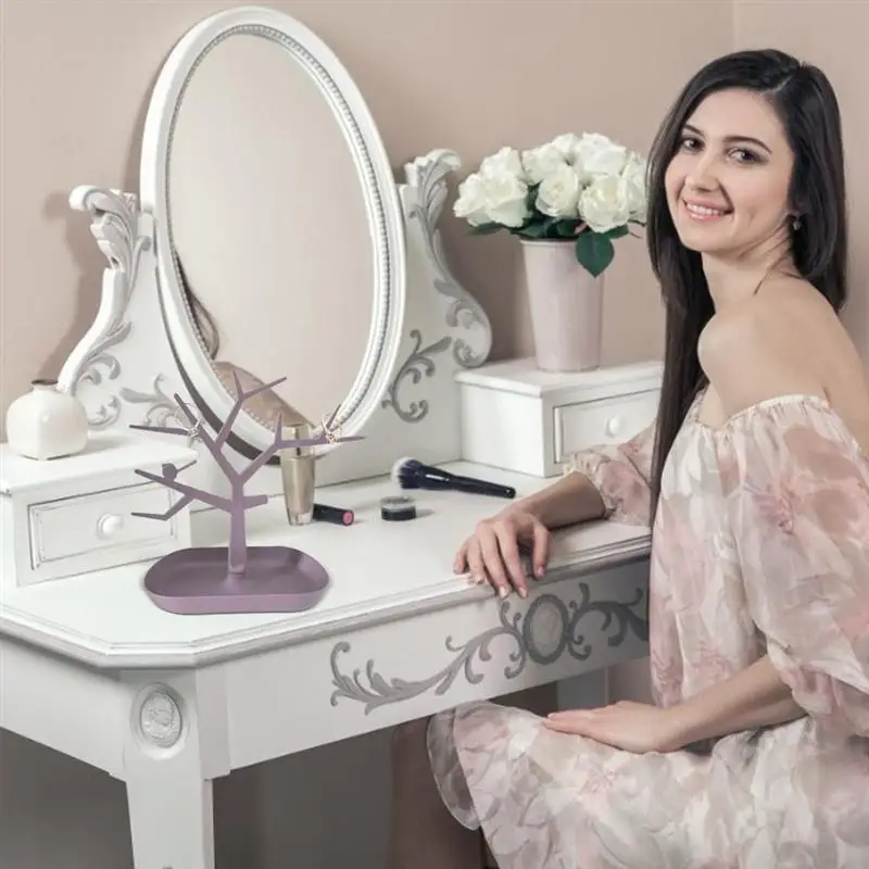 Олень колье и серьги кольцо ювелирные браслеты кулоны Дисплей Стенд Лоток дерево