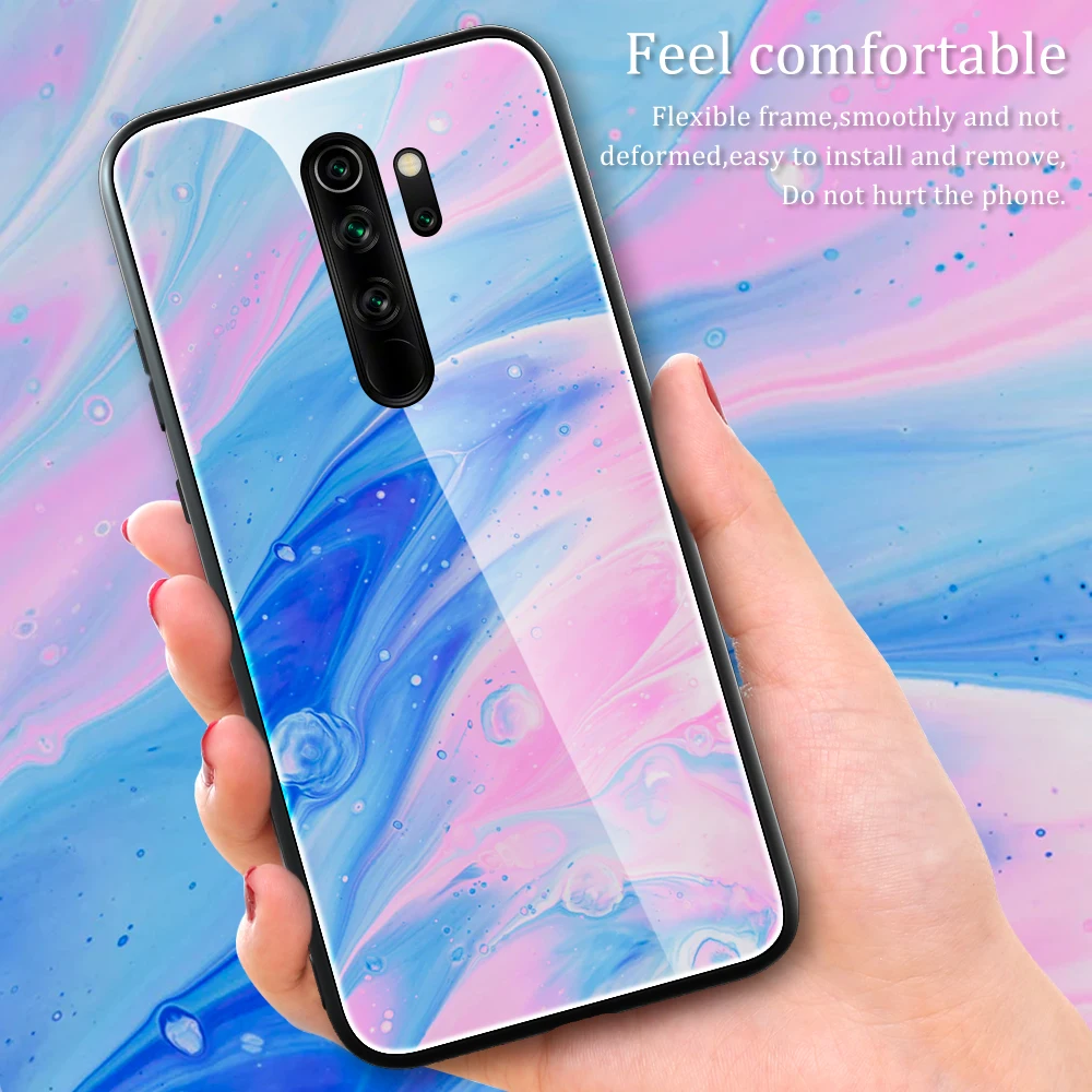 Luxury Tempered glass Case For Xiaomi Mi 9 SE 10 Pro 5G Redmi 8 8A Note 8T Mobile Phone Cover Colorful Bumper Back Casing | Мобильные