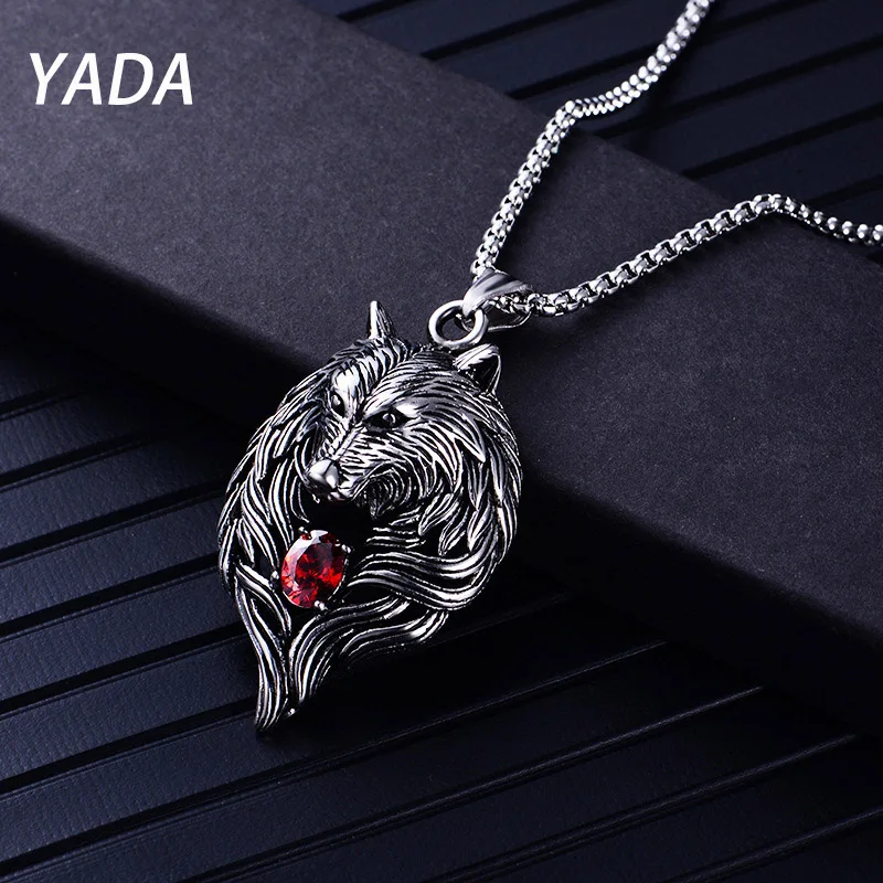 

YADA Silver Color Wolf Head Animal Presents&Necklace For Men Women Jewelry Punk Necklaces Stainless Steel Necklace SE210067