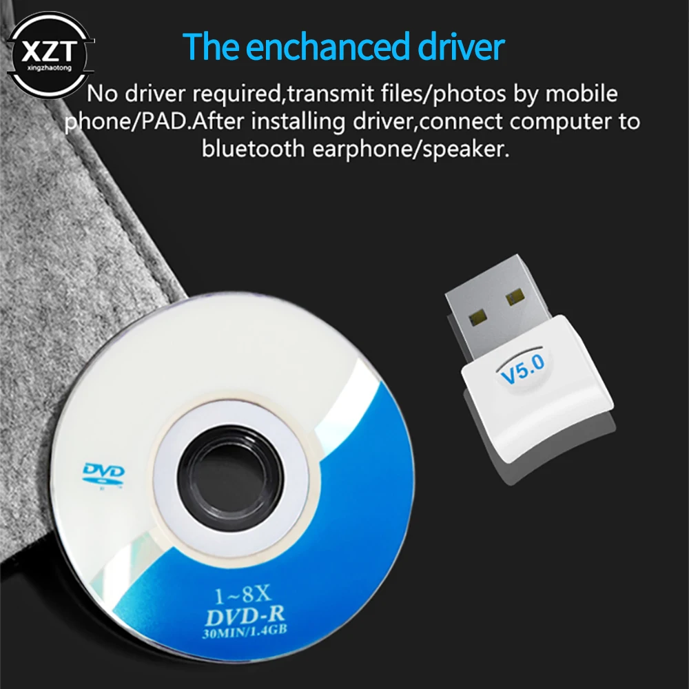 Новый USB Bluetooth-адаптер V5.0 подходит для ПК компьютера ноутбука беспроводной