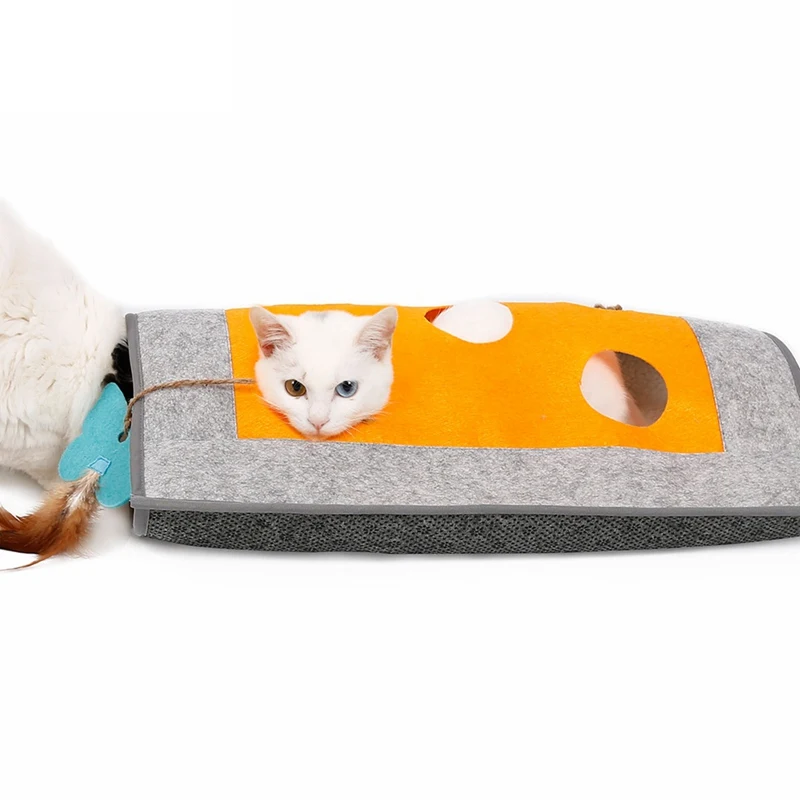 Спальный мешок для кошек туннель котенок царапина одеяло пищащие игрушки с