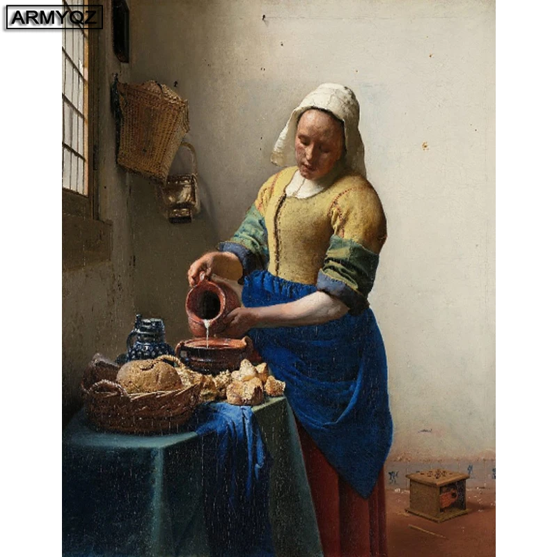 Алмазная живопись квадратная/круглая Икона Перекрестный стежок Вышивка набор узоров стразы 5d своими руками молочница.