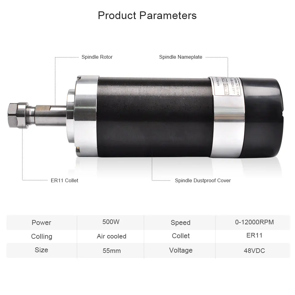 Шпиндель ЧПУ 500 Вт Φ Импульсный блок питания Драйвер шагового двигателя 55 мм