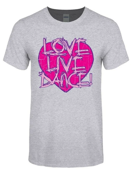 

T-shirt Love, Live, Dance Men's Grey