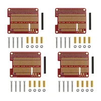 4pcs gpio breakout diy breadboard pcb shield red expansion board kit compatible for raspberry pi 4 3 2 b a