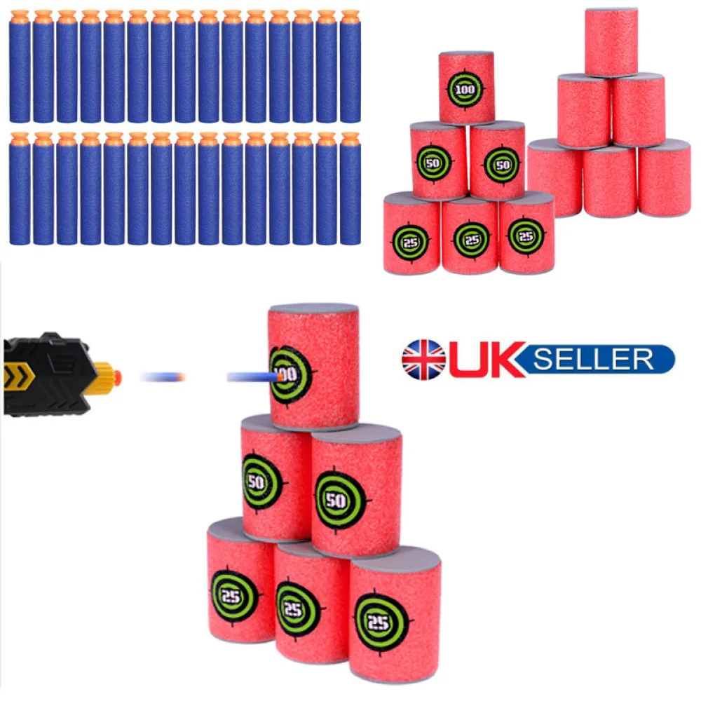 

VORCOOL 12pcs EVA Target Cans for Guns Games Bullet Bow Shoot Dart Blasters